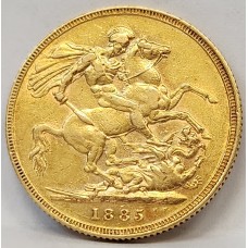 AUSTRALIA 1885 . ONE 1 SOVEREIGN . SYDNEY . GOLD